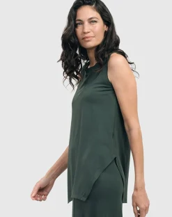 Women Alembika Tops & Tunics<Essential Cutaway Tank Top, Green