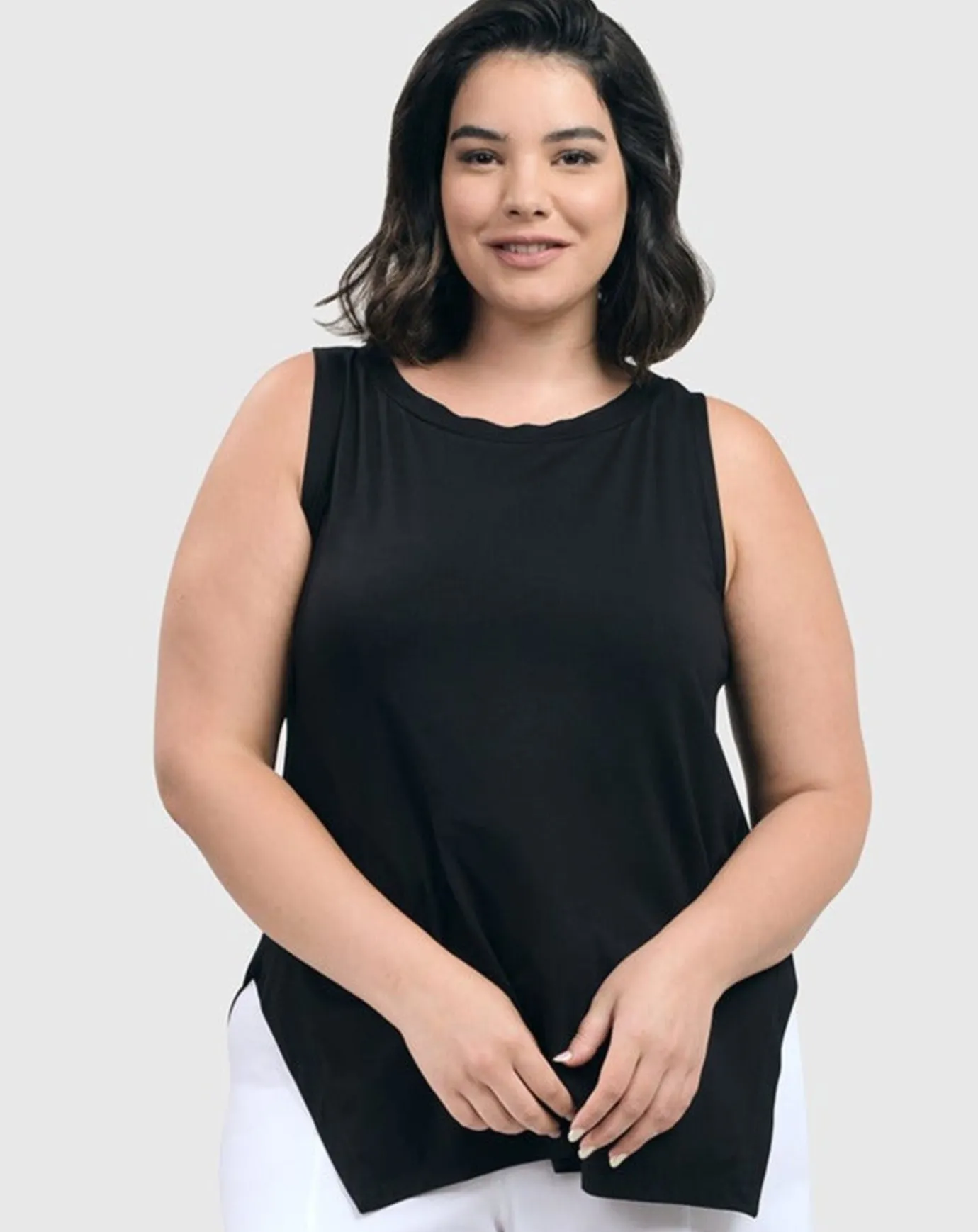 Women Alembika Tops & Tunics<Essential Cutaway Tank Top, Black