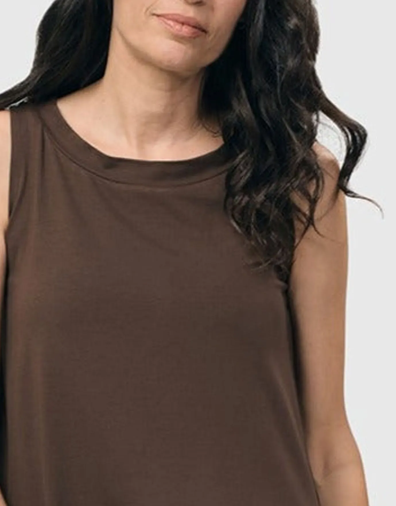 Women Alembika Tops & Tunics<Essential Cutaway Tank Top, Coffee