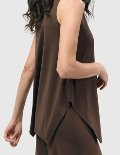 Women Alembika Tops & Tunics<Essential Cutaway Tank Top, Coffee