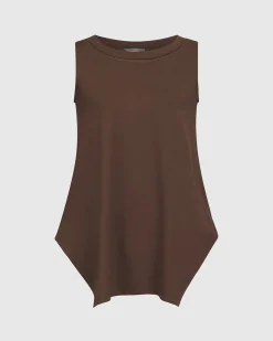 Women Alembika Tops & Tunics<Essential Cutaway Tank Top, Coffee