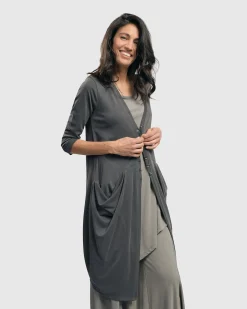 Women Alembika Plus<Essential Draped Cocoon Jacket, Grey
