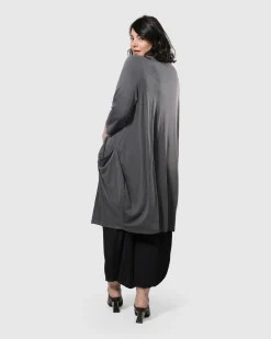 Women Alembika Plus<Essential Draped Cocoon Jacket, Grey