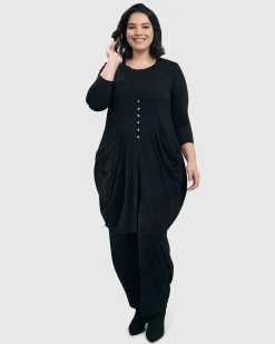 Women Alembika Plus<Essential Draped Cocoon Jacket, Black
