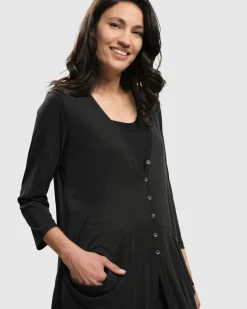 Women Alembika Jackets<Essential Draped Cocoon Jacket, Charcoal