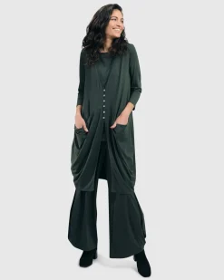 Women Alembika Jackets<Essential Draped Cocoon Jacket, Green