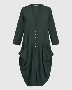 Women Alembika Jackets<Essential Draped Cocoon Jacket, Green