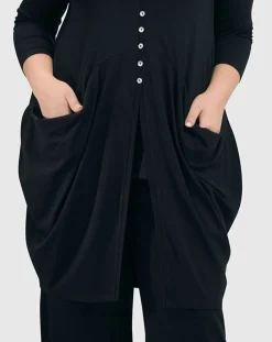 Women Alembika Jackets<Essential Draped Cocoon Jacket, Black