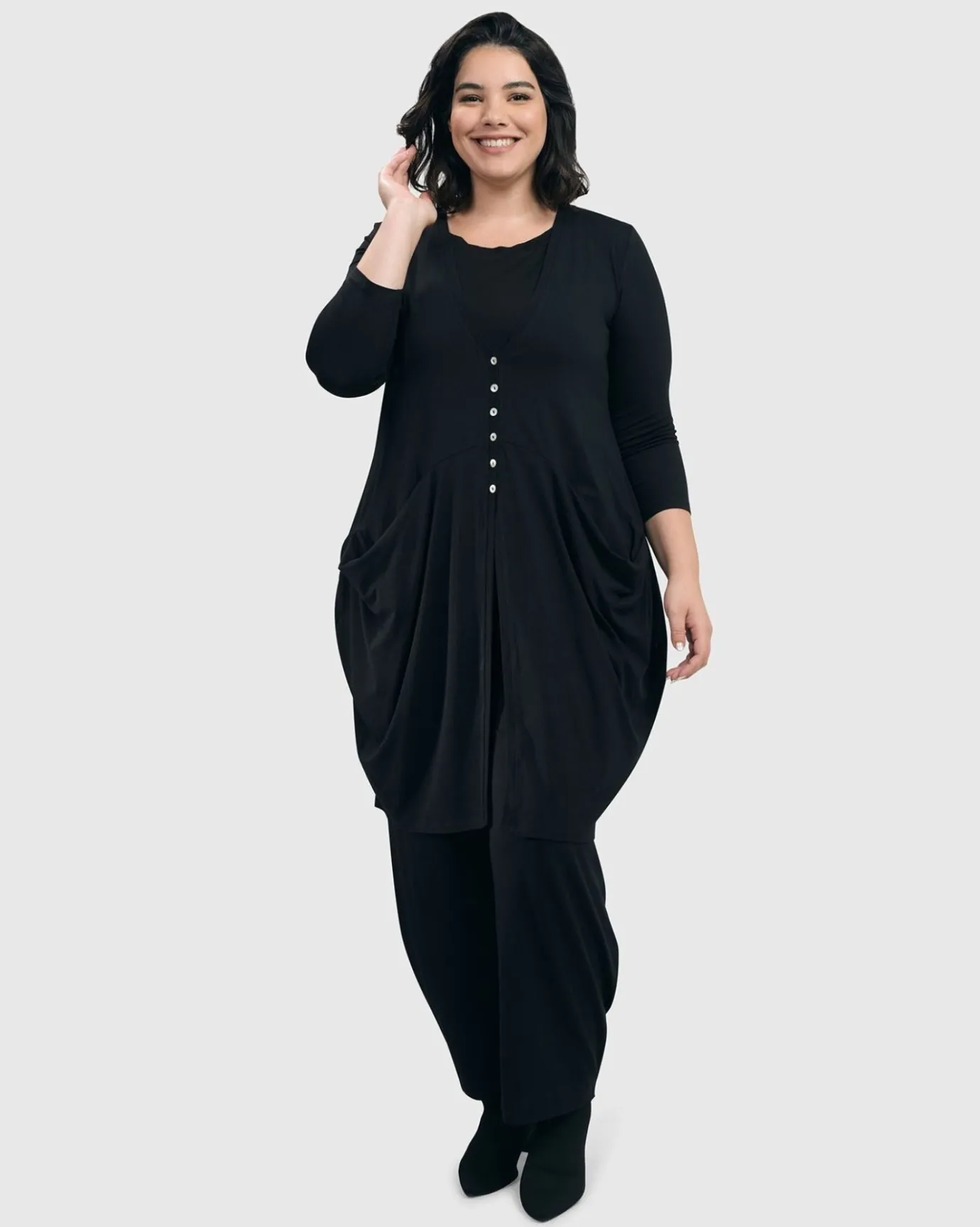 Women Alembika Jackets<Essential Draped Cocoon Jacket, Black