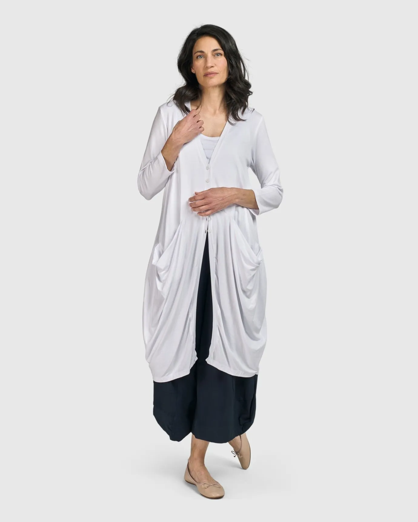 Women Alembika Jackets<Essential Draped Cocoon Jacket, White