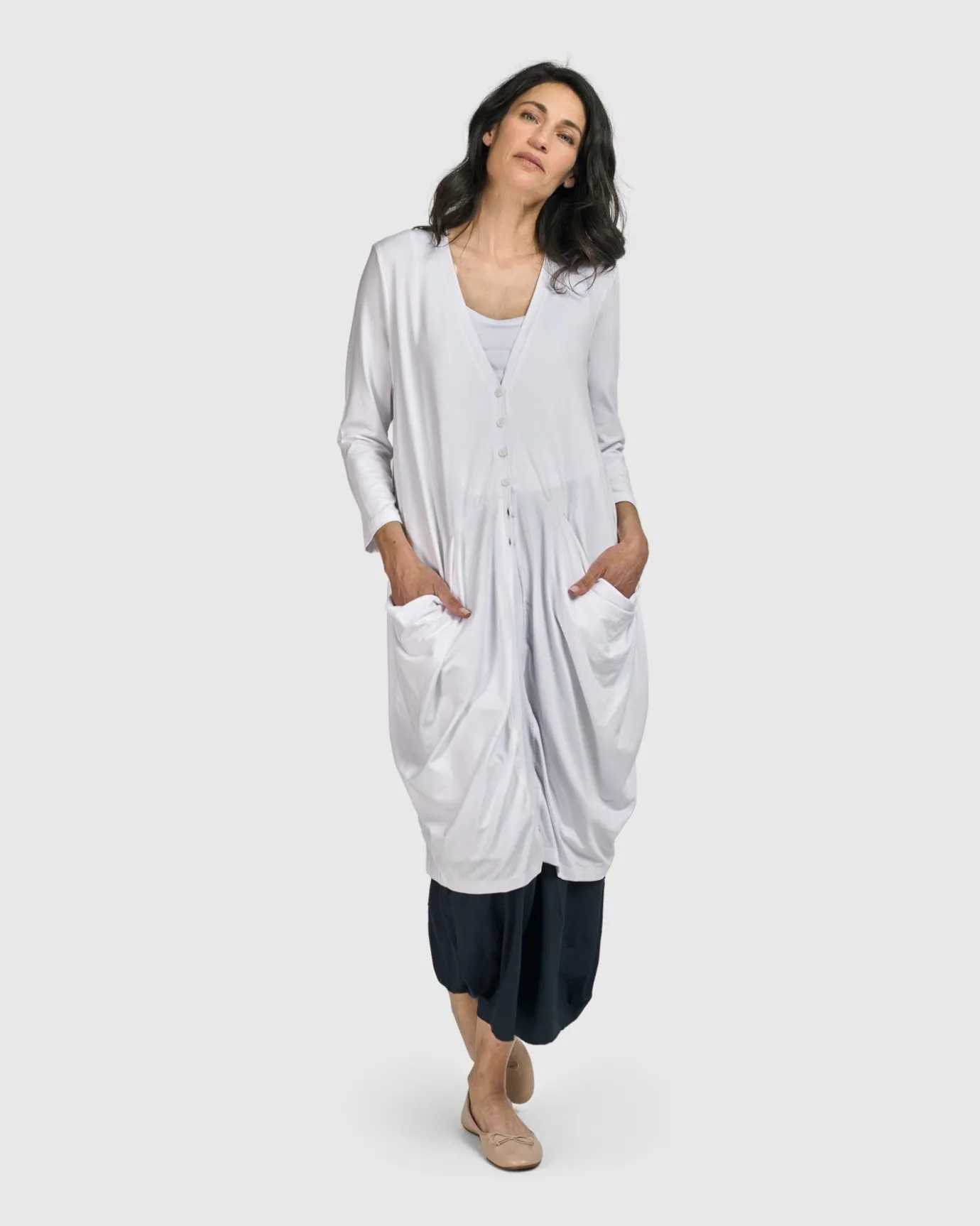Women Alembika Jackets<Essential Draped Cocoon Jacket, White
