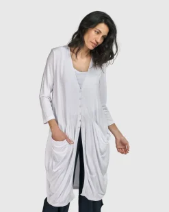 Women Alembika Jackets<Essential Draped Cocoon Jacket, White