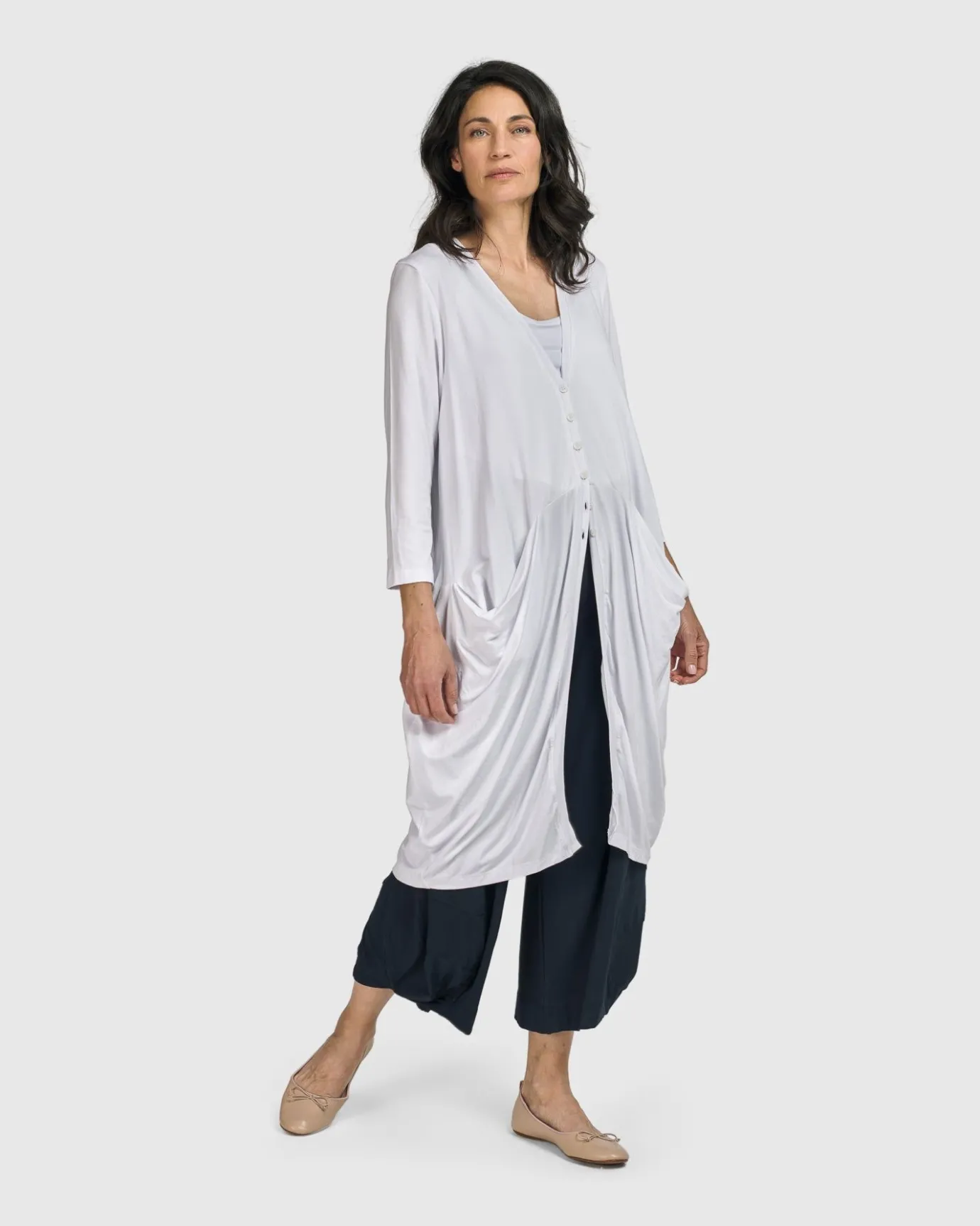 Women Alembika Jackets<Essential Draped Cocoon Jacket, White