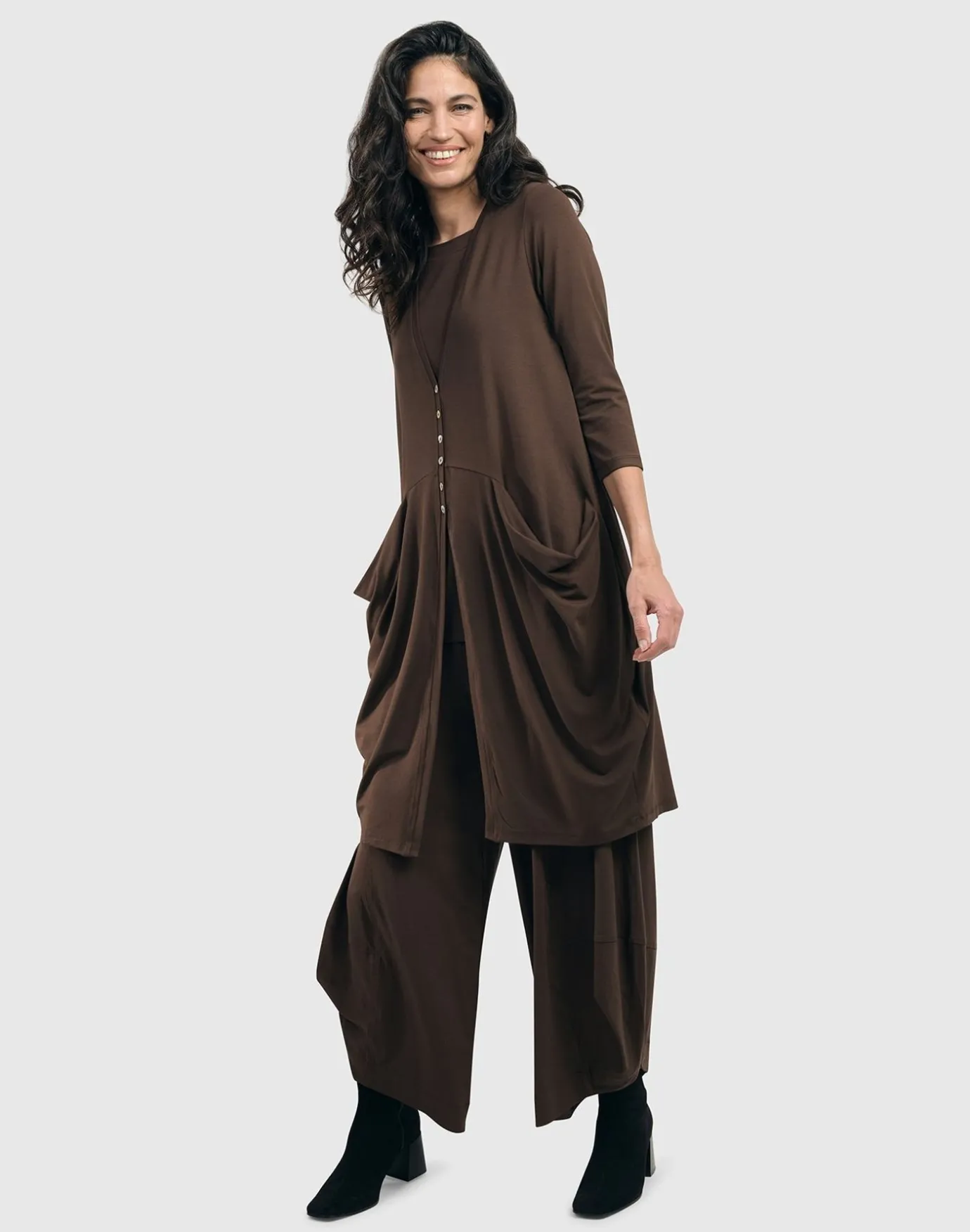 Women Alembika Jackets<Essential Draped Cocoon Jacket, Coffee
