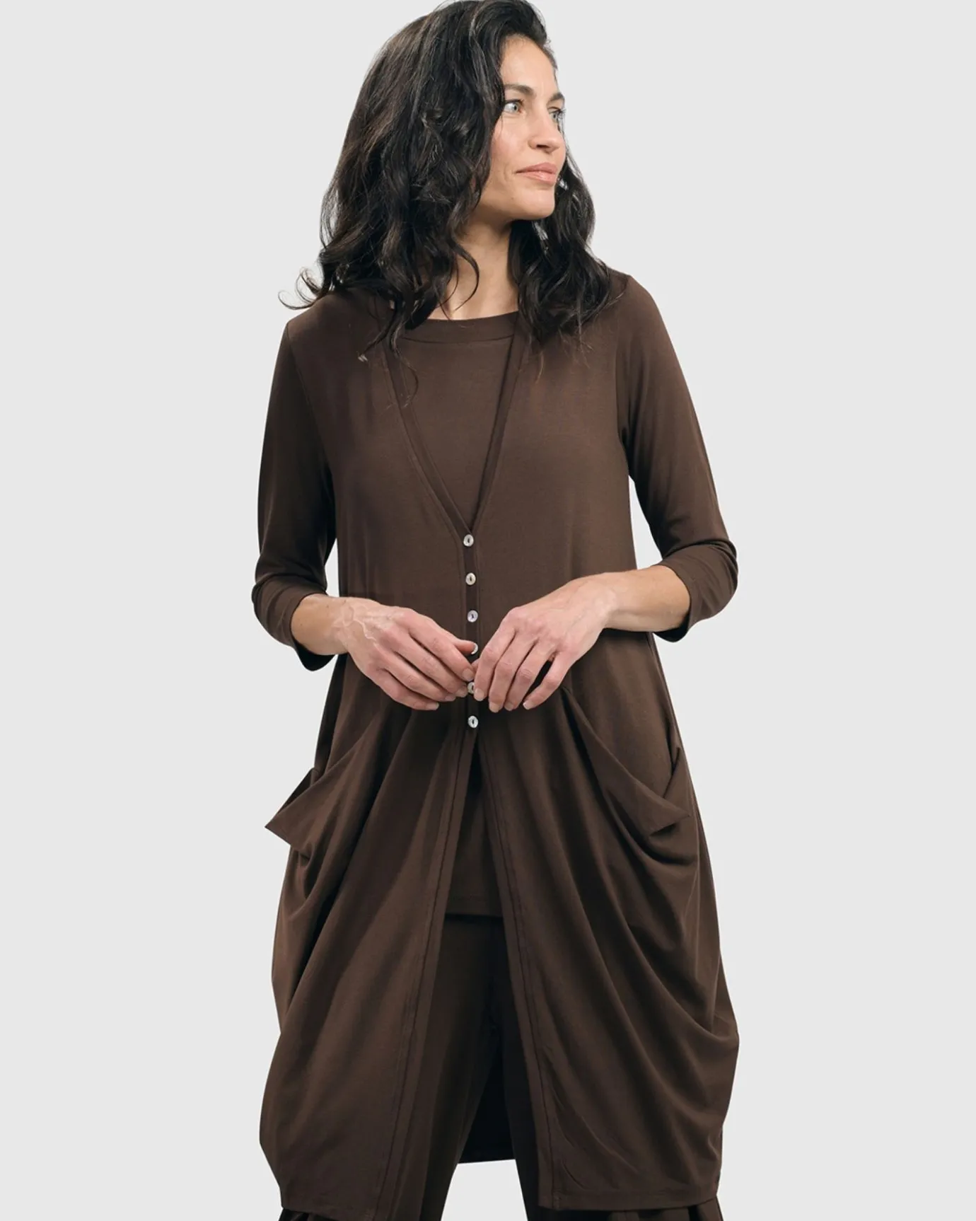 Women Alembika Jackets<Essential Draped Cocoon Jacket, Coffee