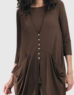 Women Alembika Jackets<Essential Draped Cocoon Jacket, Coffee