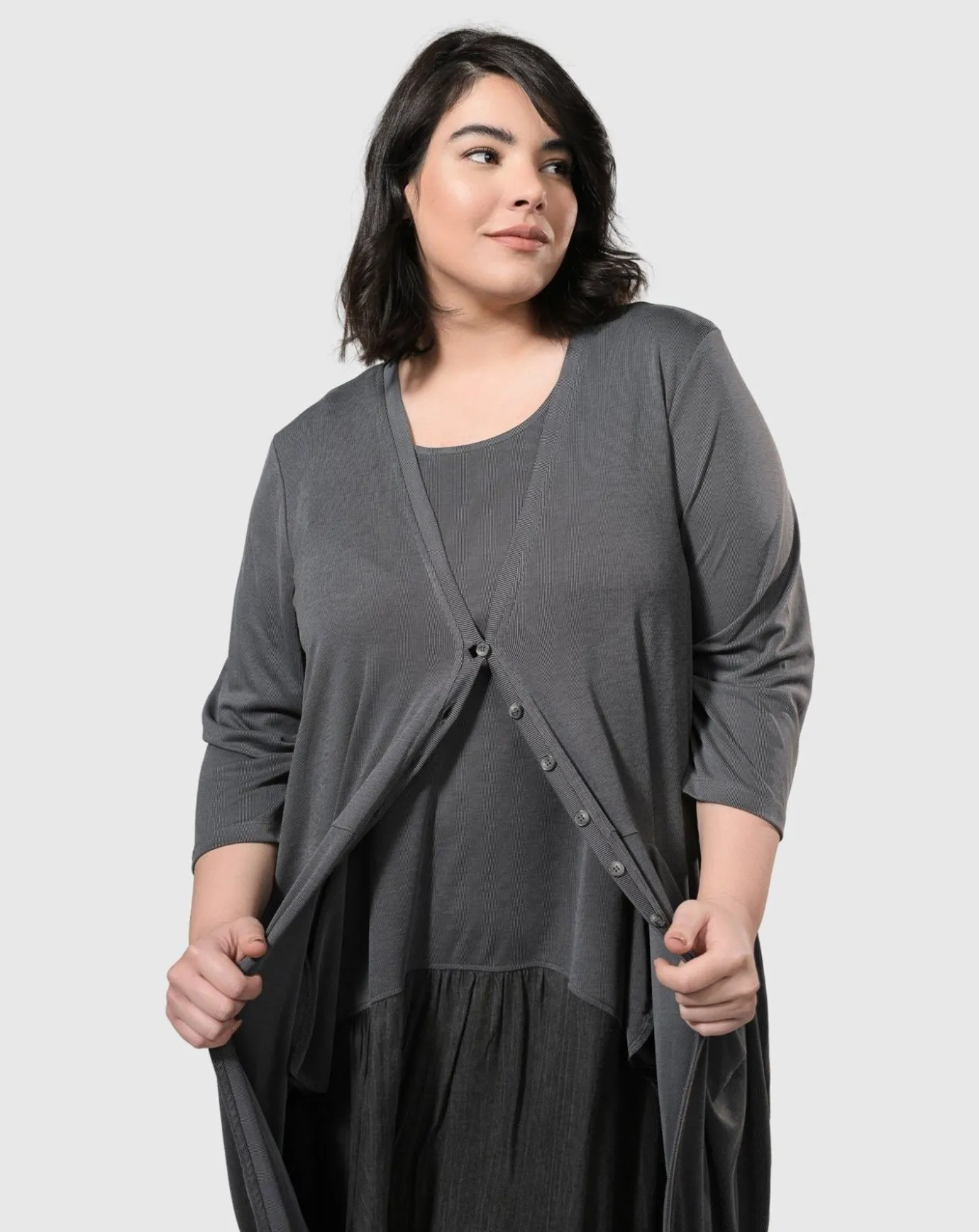 Women Alembika Jackets<Essential Draped Cocoon Jacket, Grey