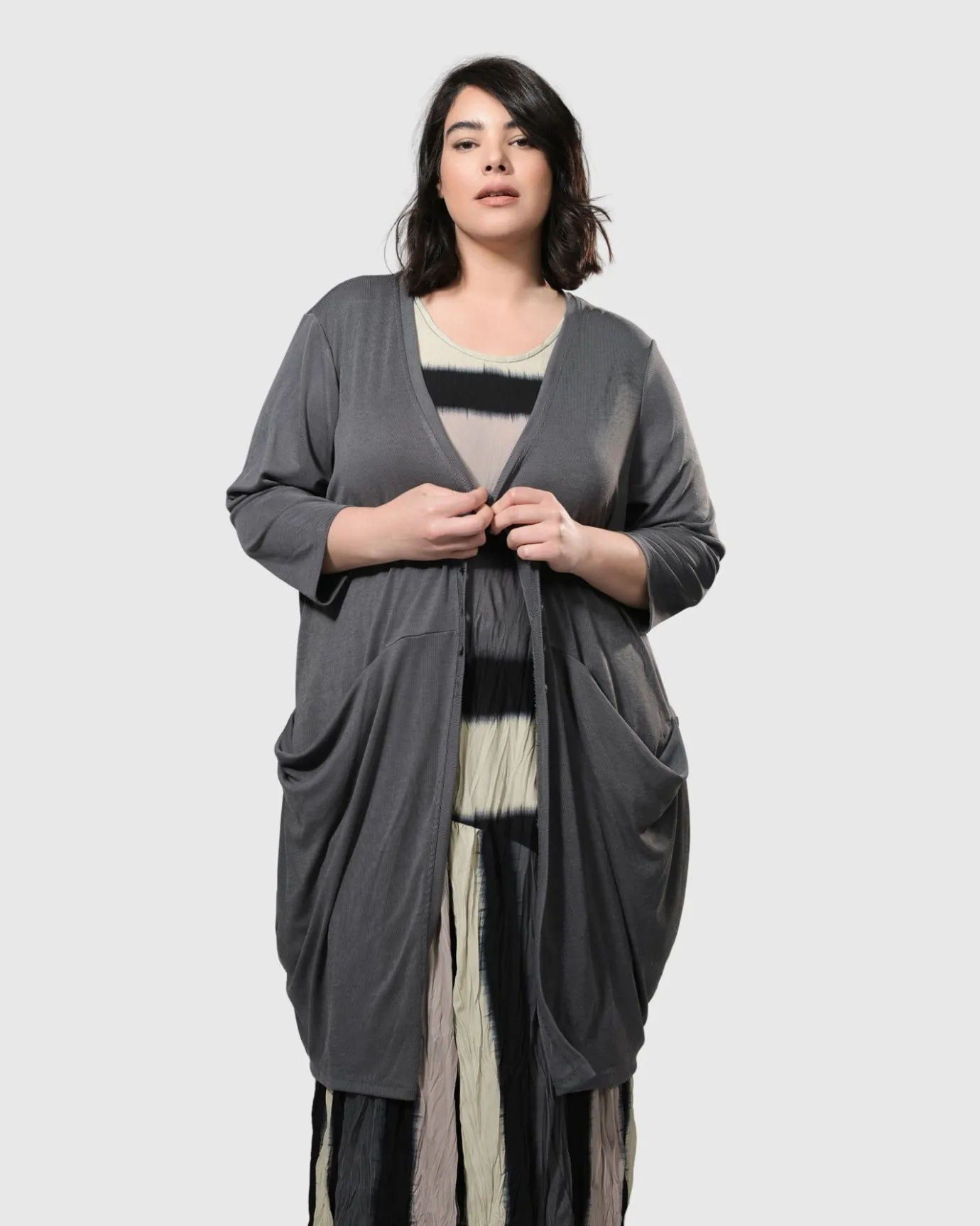 Women Alembika Jackets<Essential Draped Cocoon Jacket, Grey