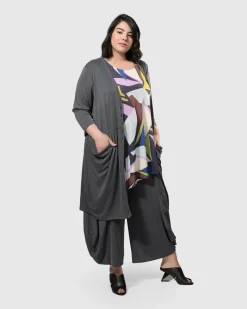 Women Alembika Jackets<Essential Draped Cocoon Jacket, Grey