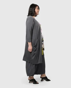 Women Alembika Jackets<Essential Draped Cocoon Jacket, Grey