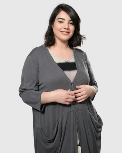Women Alembika Jackets<Essential Draped Cocoon Jacket, Grey