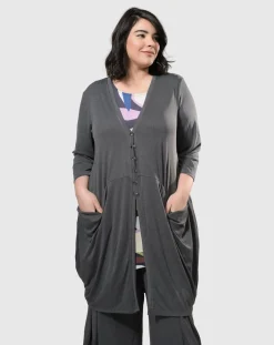 Women Alembika Jackets<Essential Draped Cocoon Jacket, Grey