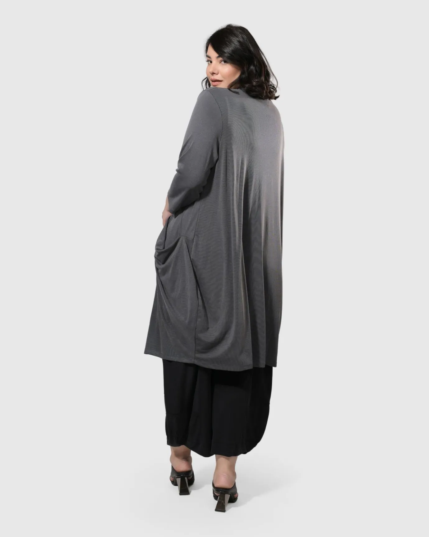 Women Alembika Jackets<Essential Draped Cocoon Jacket, Grey