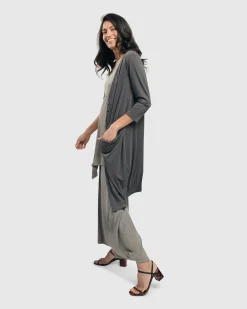 Women Alembika Jackets<Essential Draped Cocoon Jacket, Grey