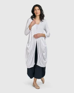 Women Alembika Plus<Essential Draped Cocoon Jacket, White