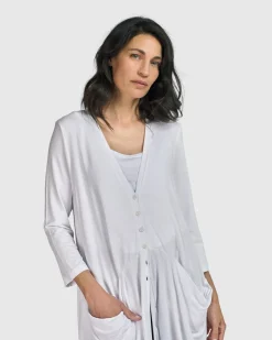 Women Alembika Plus<Essential Draped Cocoon Jacket, White