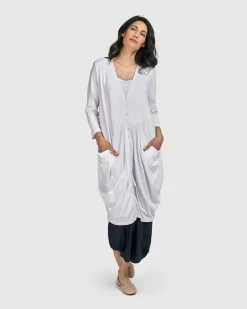 Women Alembika Plus<Essential Draped Cocoon Jacket, White