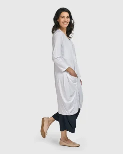 Women Alembika Plus<Essential Draped Cocoon Jacket, White
