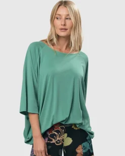 Women Alembika Tops & Tunics<Essential Favorite Cupro Blouson Top, Seafoam