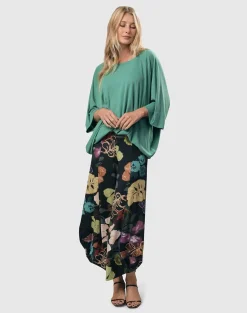 Women Alembika Tops & Tunics<Essential Favorite Cupro Blouson Top, Seafoam