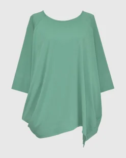 Women Alembika Plus<Essential Favorite Cupro Blouson Top, Seafoam
