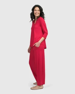 Women Alembika Plus<Essential Flow Pants, Red Rose