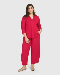 Women Alembika Pants & Skirts<Essential Flow Pants, Red Rose