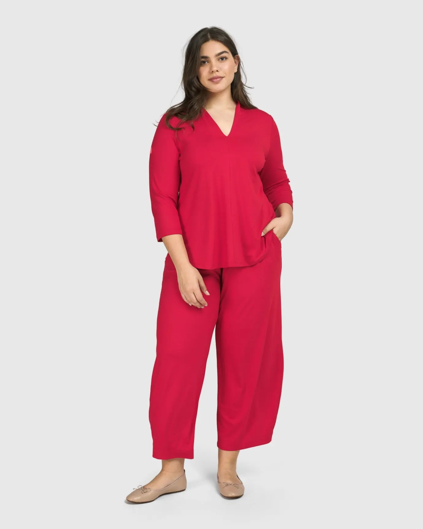 Women Alembika Pants & Skirts<Essential Flow Pants, Red Rose