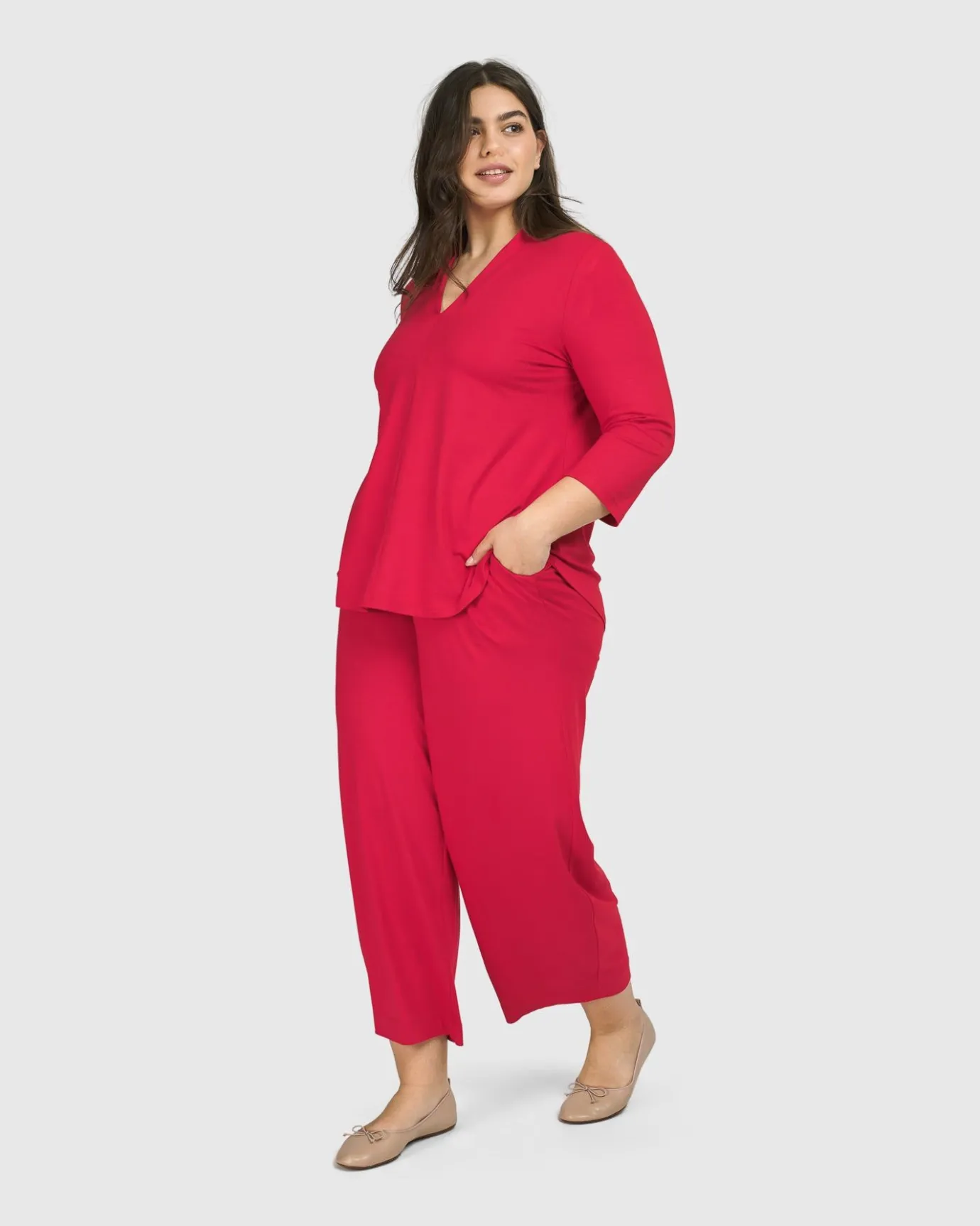 Women Alembika Pants & Skirts<Essential Flow Pants, Red Rose