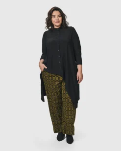 Women Alembika Plus<Essential Hi-Lo Button Down Top, Black