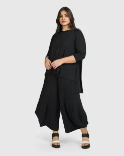 Women Alembika Tops & Tunics<Essential Hi-Lo Top, Black