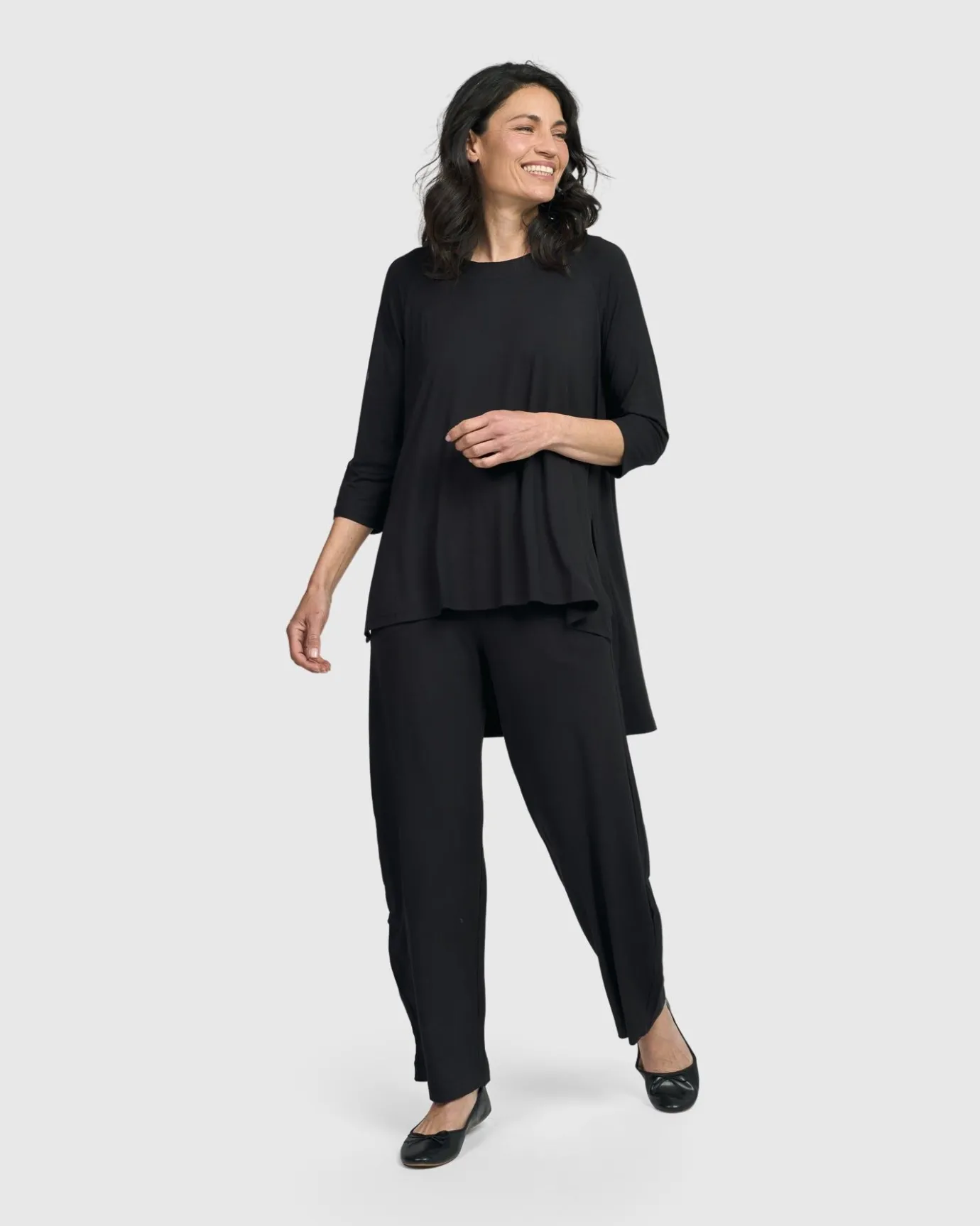 Women Alembika Tops & Tunics<Essential Hi-Lo Top, Black