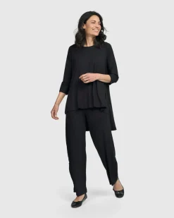 Women Alembika Plus<Essential Hi-Lo Top, Black