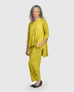 Women Alembika Plus<Essential Hi-Lo Top, Lime