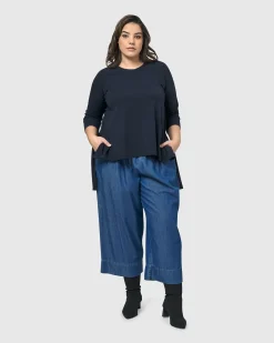 Women Alembika Tops & Tunics<Essential Hi-Lo Top, Navy