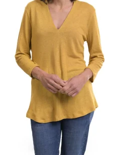 Women Alembika Tops & Tunics<Essential Linen V-Neck Top, Yellow