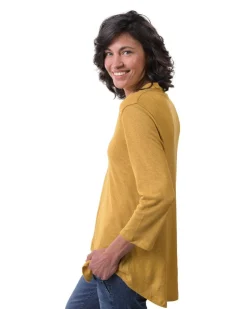 Women Alembika Tops & Tunics<Essential Linen V-Neck Top, Yellow