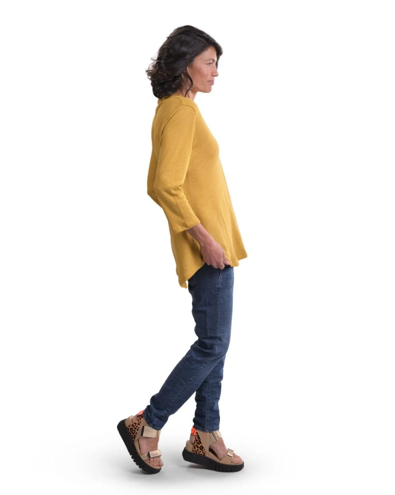 Women Alembika Tops & Tunics<Essential Linen V-Neck Top, Yellow