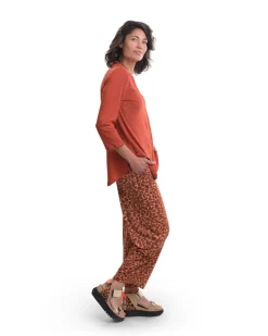 Women Alembika Tops & Tunics<Essential Linen V-Neck Top, Orange