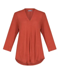 Women Alembika Tops & Tunics<Essential Linen V-Neck Top, Orange